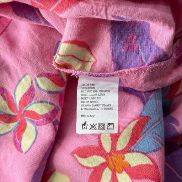 XIX Palms Hawaii Dress Kohala Cut Out Maxi Large Womens Pink Tropical Resort - Picture 12 of 13